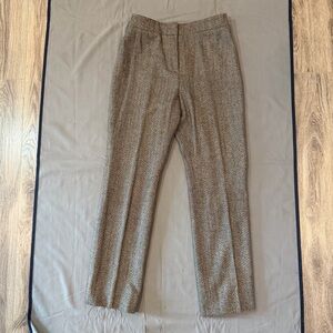 Oscar de la Renta Herringbone Wool Cashmere Pants Size 8
